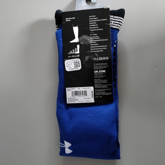 Under Armour OTC soccer Over the calf performance sport athletic sock blue NWT - Picture 5 of 12